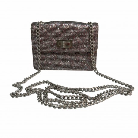 Mini 255 strass CHANEL rose et argent