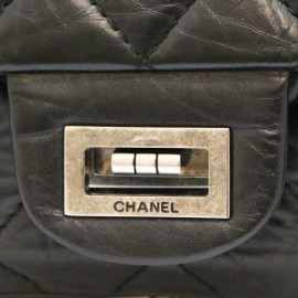 Maxi sac 2.55 CHANEL veau vieilli noir