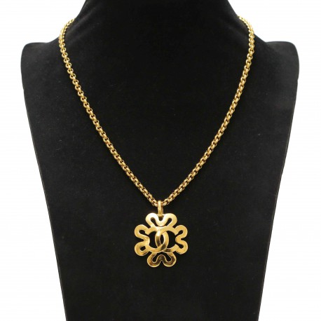 Collier pendentif CHANEL vintage doré