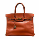 Birkin 35 HERMES cuir lisse brique