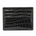 Porte cartes de credit crocodile noir