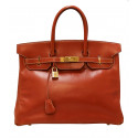 Birkin 35 HERMES cuir lisse brique