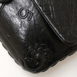 Sac CHANEL cuir embossé noir