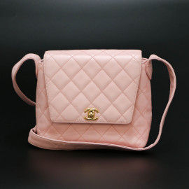 sac CHANEL cuir d'agneau rose