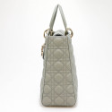 Sac Lady Dior Large CHRISTIAN DIOR cuir gris GM