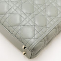 Sac Lady Dior Large CHRISTIAN DIOR cuir gris GM