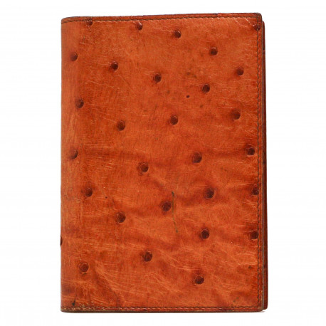 Porte agenda HERMES autruche cognac