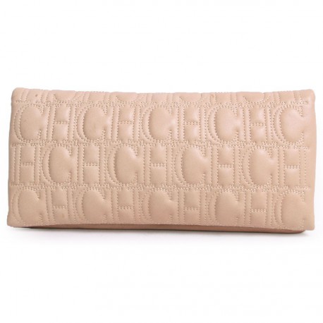 Pochette CAROLINA FERRERA cuir beige matelassé