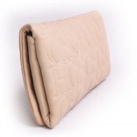 Pochette CAROLINA FERRERA cuir beige matelassé