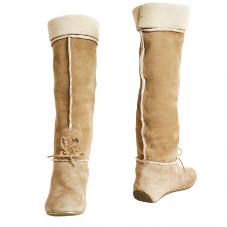 Bottes SERGIO ROSSI T 38,5 en daim naturel