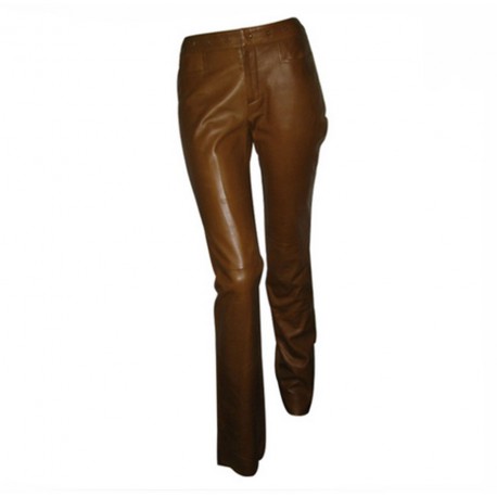 Pantalon cuir marron GUCCI