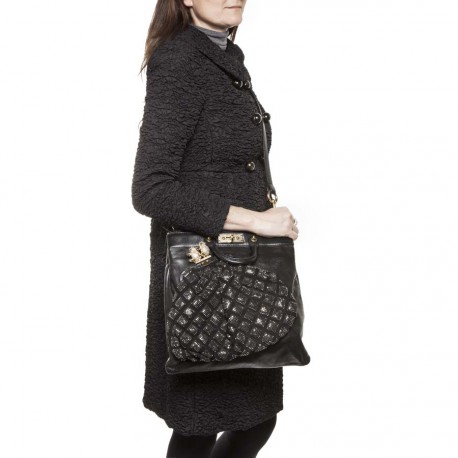 Sac MARC JACOBS cuir noir et strass 