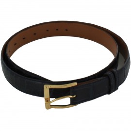 Ceinture homme FRANCK NAMANI bleu nuit en croco veritable