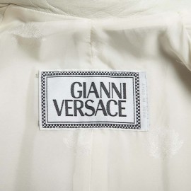 Trench coat GIANNI VERSACE t 48 in white lambskin broken