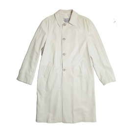 Trench coat GIANNI VERSACE t 48 in white lambskin broken