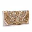 BALMAIN  "Patricia" off-white leather clutch