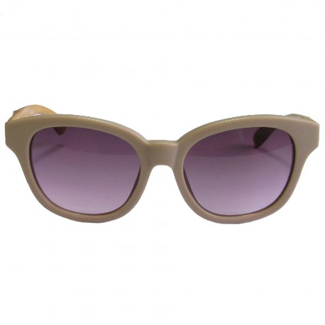 Lunettes de soleil LINDA FARROW LUXE en plastique beige rosé et bois