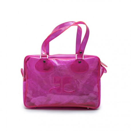 Sac COURREGES en plastique rose transparent