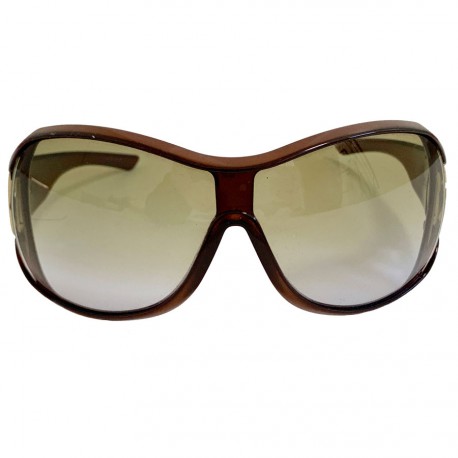 Lunettes de soleil GUCCI marron en plastique