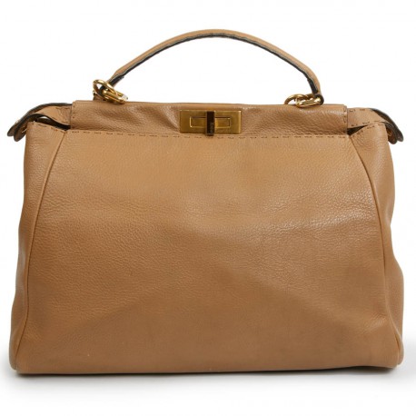 Peekaboo FENDI GM cuir grainé gold