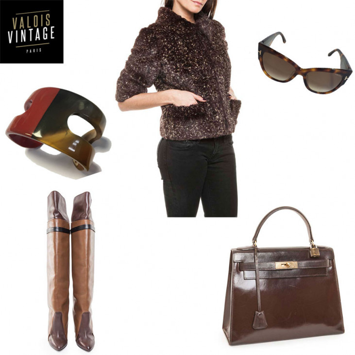 Look monochrome marron